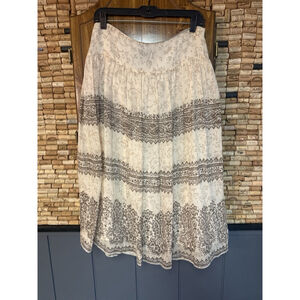 Jones New York Signature Y2K 100% Silk Paisley Western Maxi Skirt Women's Sz M